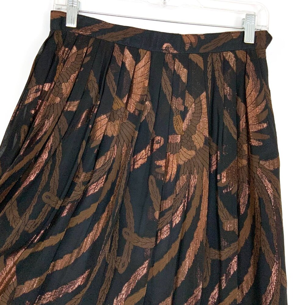 Vintage Evan Picone Pleated Maxi Evening Skirt Black Metallic Phoenix Sz 10 - 8 - Picture 5 of 16
